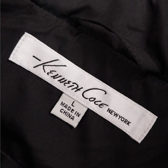 KENNETH COLE! AWESOME SLEEK BLACK QUILTED THERMAL OVERSIZED VEST! SZ L - Picture 7 of 10